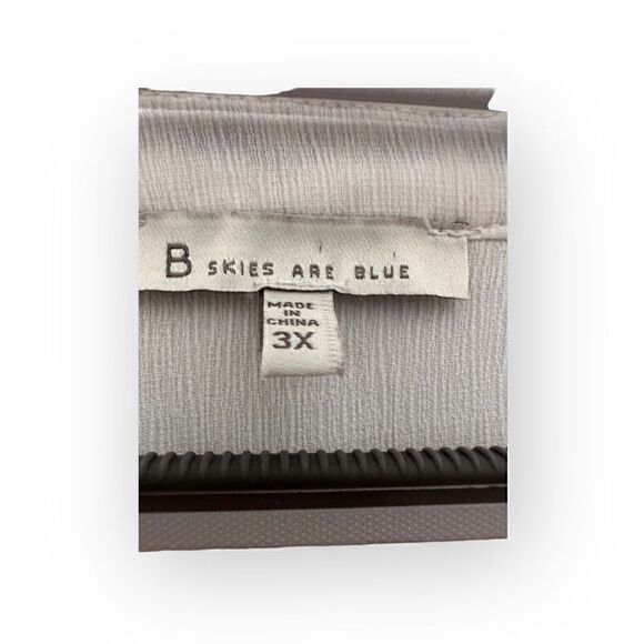 B Skies are blue white polyester long sleeve tunic with embroidery women’s size - Picture 3 of 10